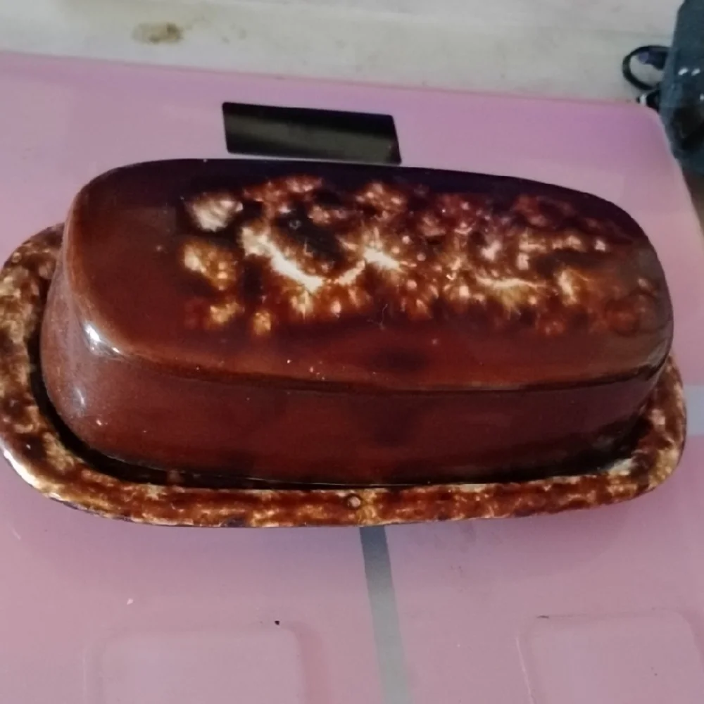 Brown Ceramic Butter Dish